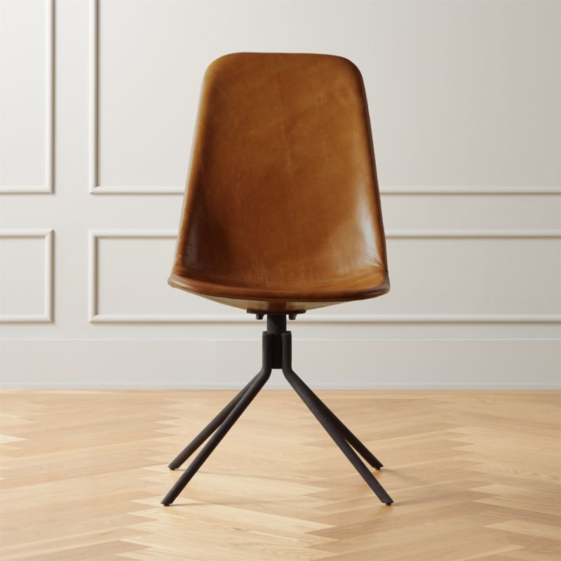Carine Brown Leather Office Chair Reviews Cb2 Canada