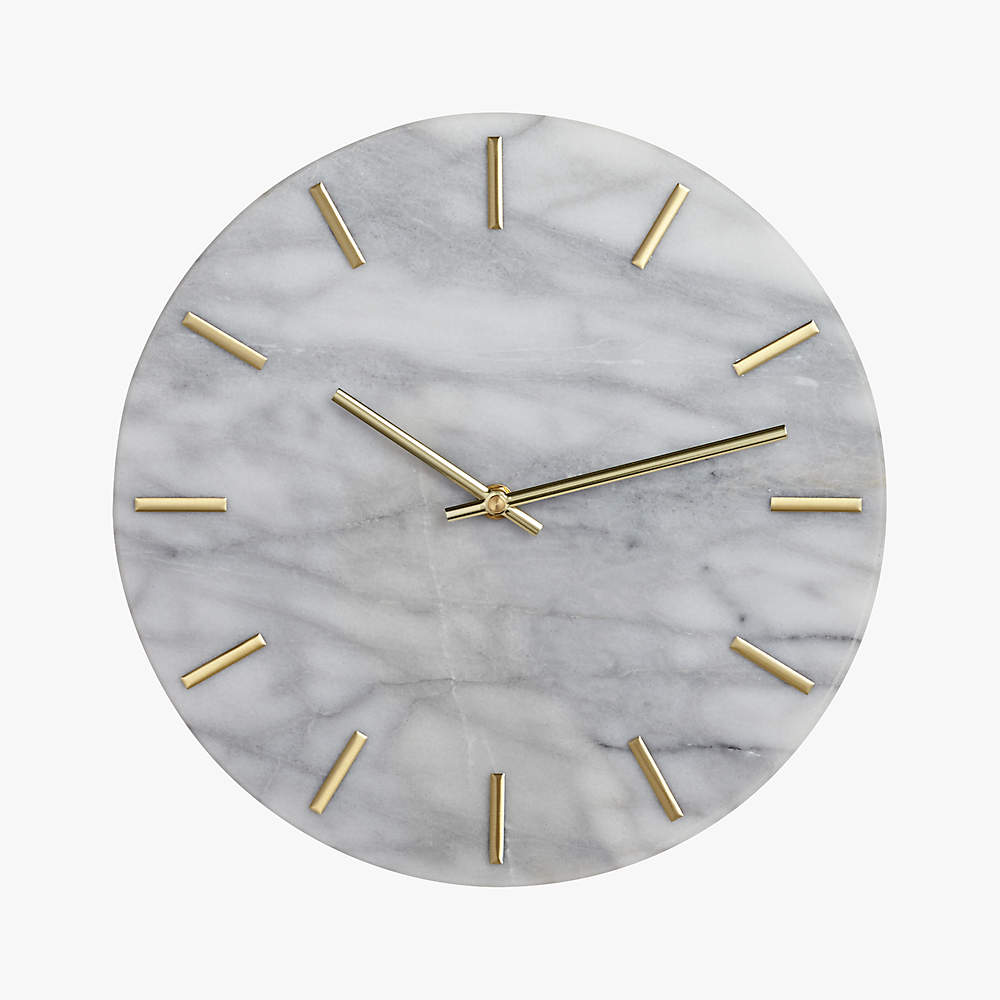 Carlo Marble And Brass Wall Clock Reviews Cb2