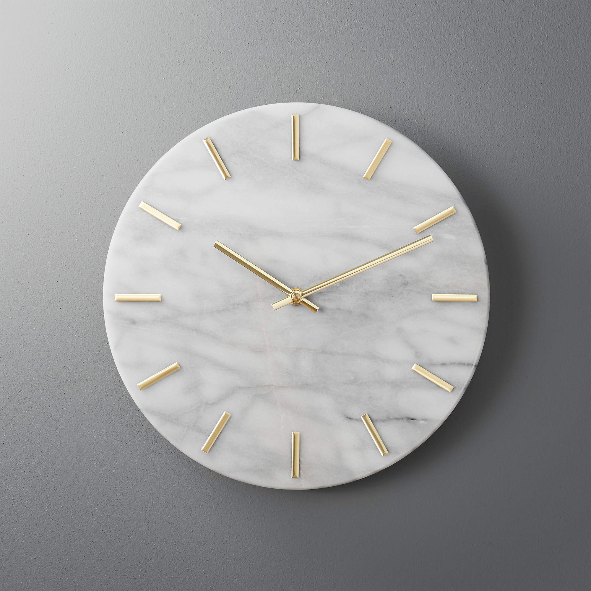 Carlo Marble and Brass Wall Clock + Reviews CB2