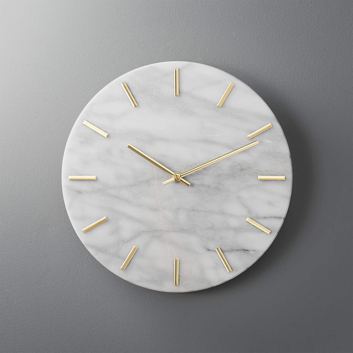 Carlo Marble and Brass Wall Clock + Reviews CB2