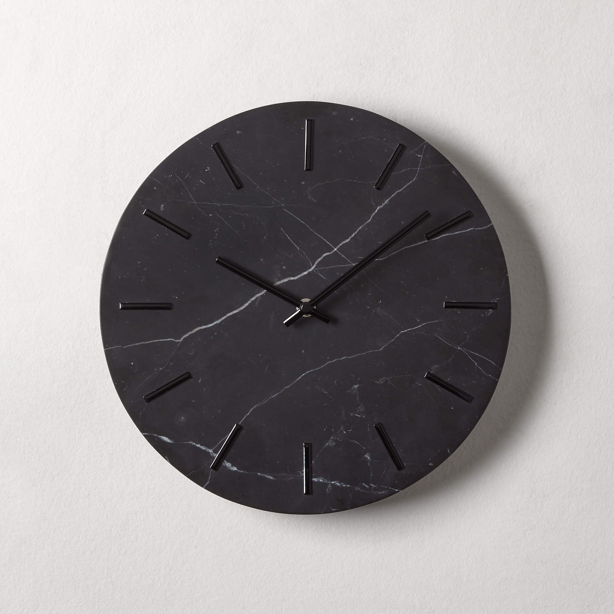 Carlo Black Marble Wall Clock + Reviews CB2