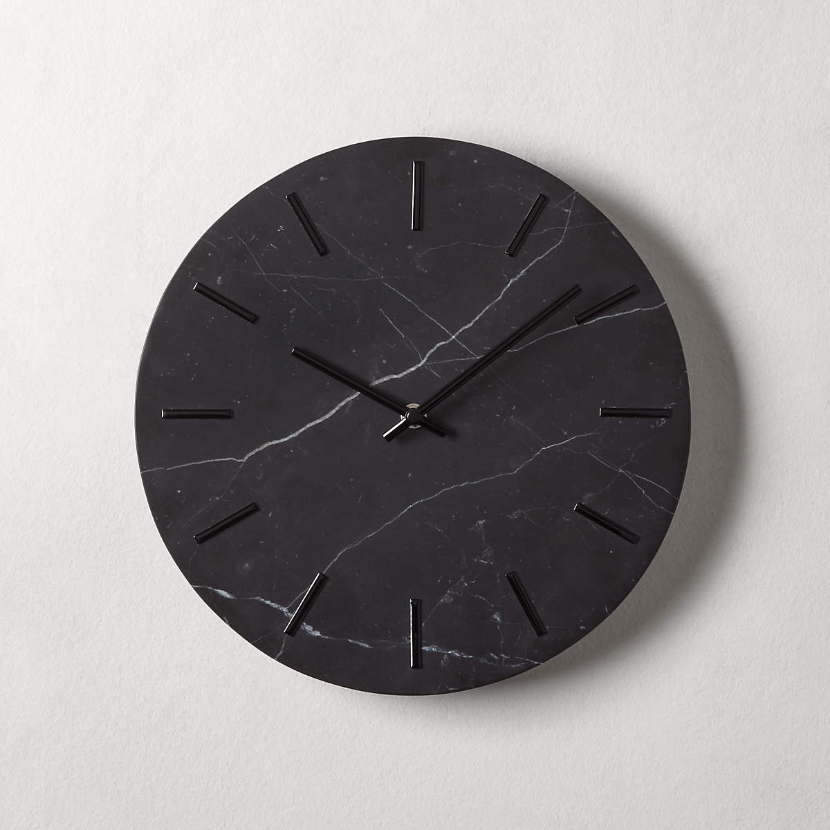 Carlo Black Marble Wall Clock + Reviews CB2