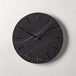 Modern Wall Clocks Cb2 Carlo Black Marble Wall Clock