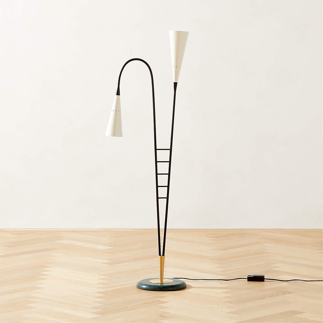 Daltrey Black Metal Modern Floor Lamp Cb2