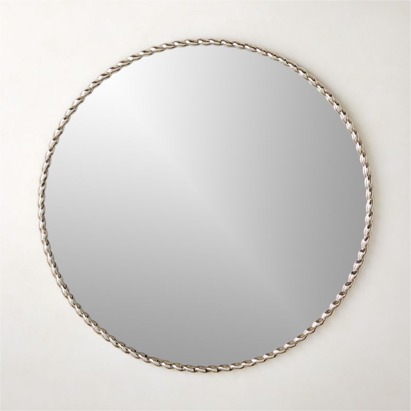 Carrick Round Polished Nickel Wall Mirror 36" - image 0 of 5