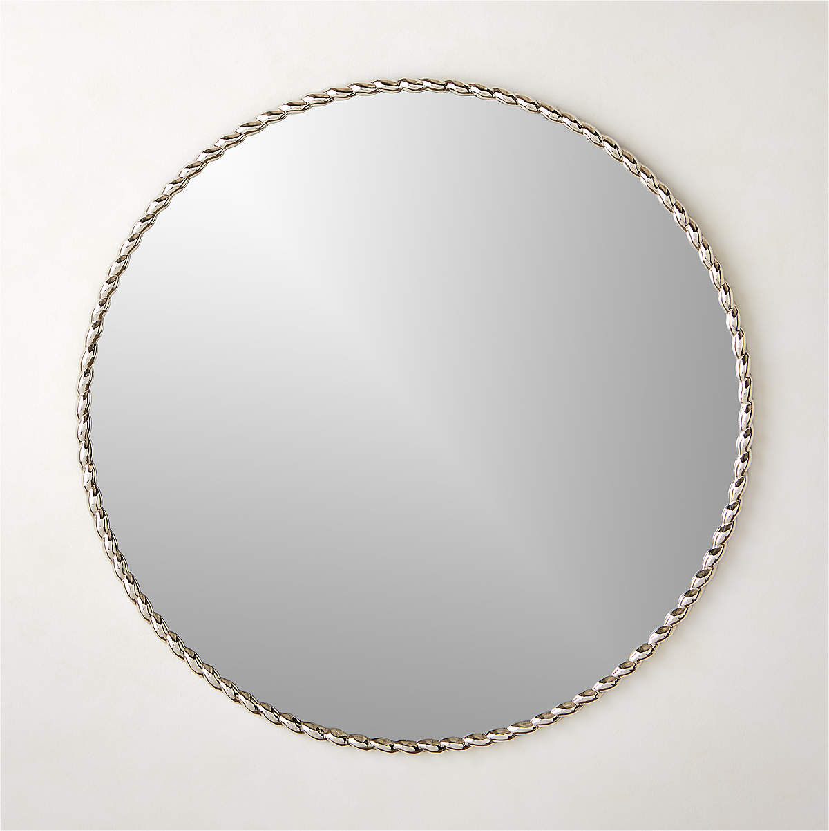 Carrick Round Polished Nickel Wall Mirror 36 