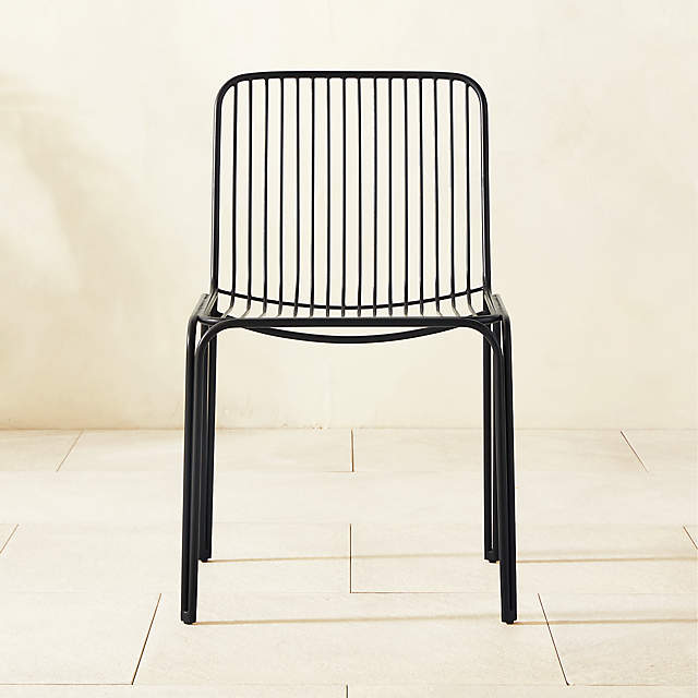 Black metal stacking discount chairs