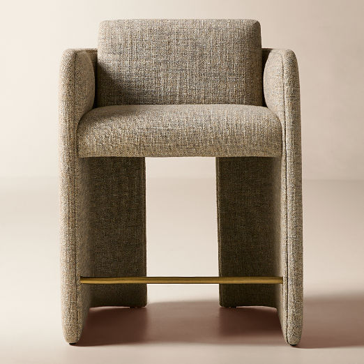 Carson Dark Taupe Performance Fabric Counter Stool Set of 2