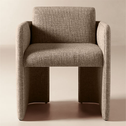 Carson Dark Taupe Performance Fabric Dining Armchair