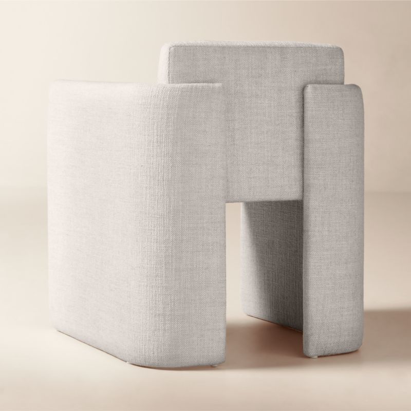 Carson Warm White Performance Fabric Dining Armchair - image 3 of 6