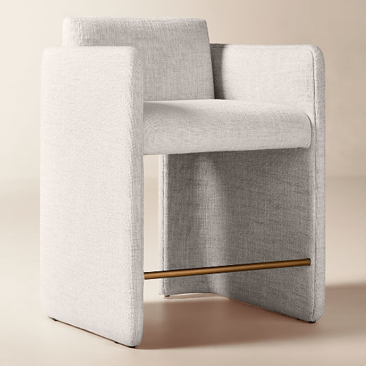 Carson Warm White Performance Fabric Counter Stool