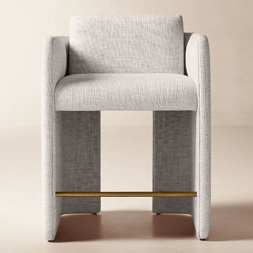Carson Warm White Performance Fabric Counter Stool Set of 2