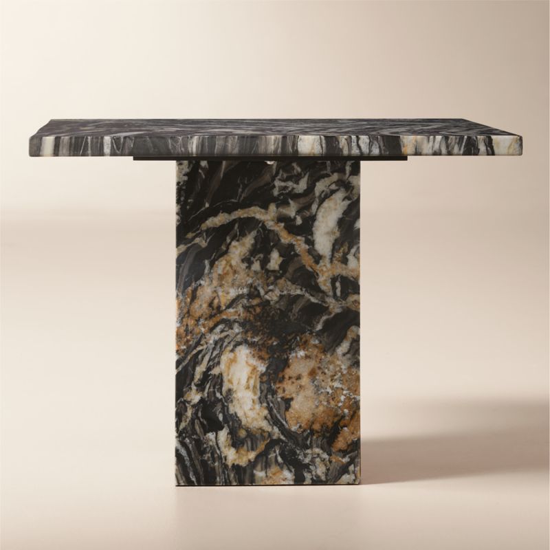 Carve Square Black Marble Side Table Large - image 5 of 16