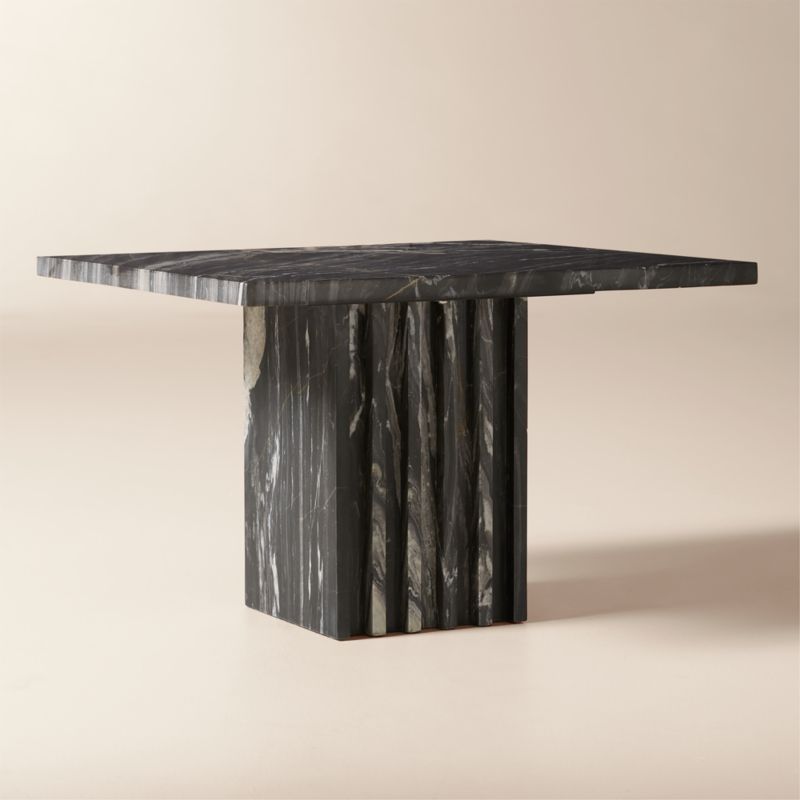 Carve Square Black Marble Side Table Medium - image 3 of 15