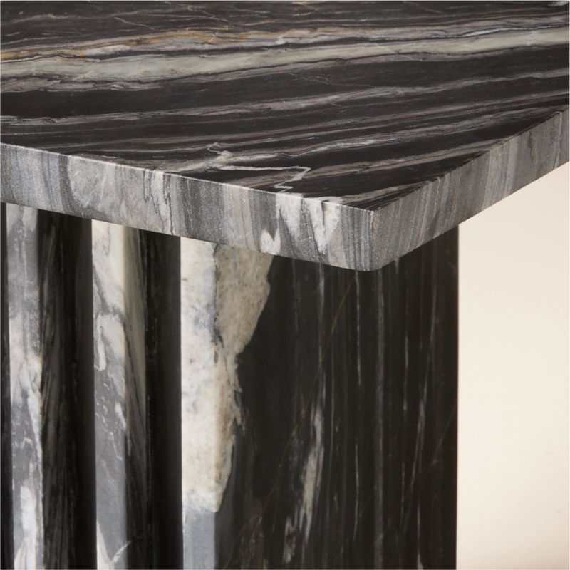 Carve Square Black Marble Side Table Large - image 6 of 16