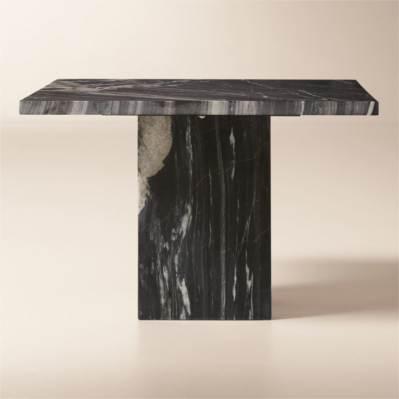 Carve Square Black Marble Side Table Medium - image 4 of 15