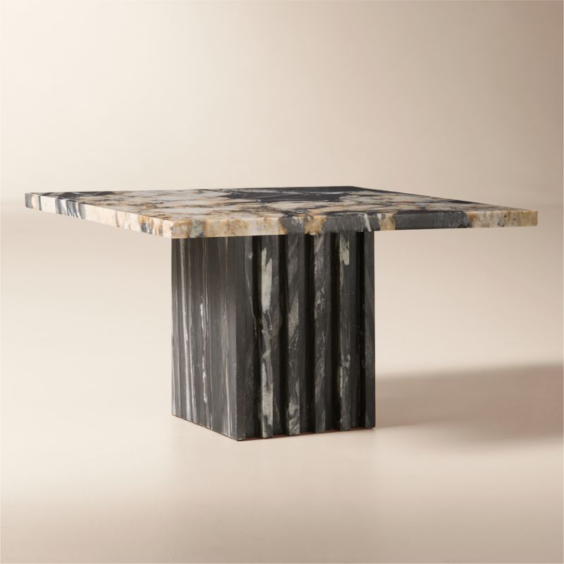 Carve Square Black Marble Side Table Small - image 3 of 15