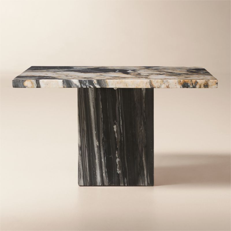 Carve Square Black Marble Side Table Small - image 4 of 15