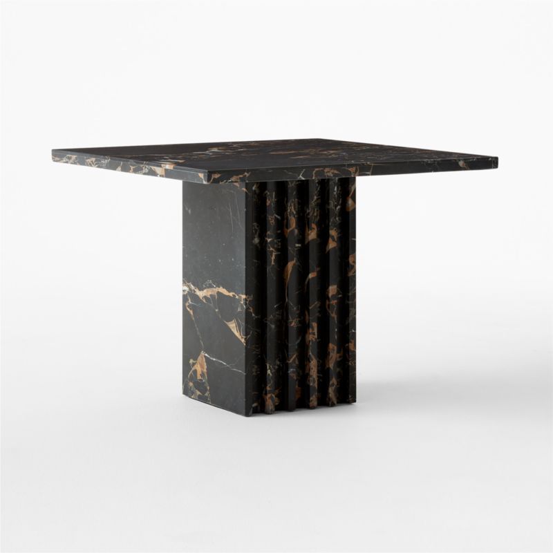 Carve Square Black Marble Side Table Large - image 5 of 14