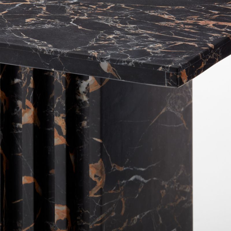 Carve 3-Piece Square Black Marble Side Table Set - image 7 of 8