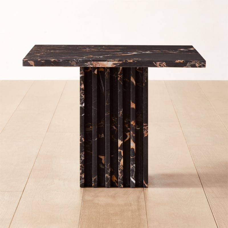 Carve Square Black Marble Side Table Large - image 0 of 14