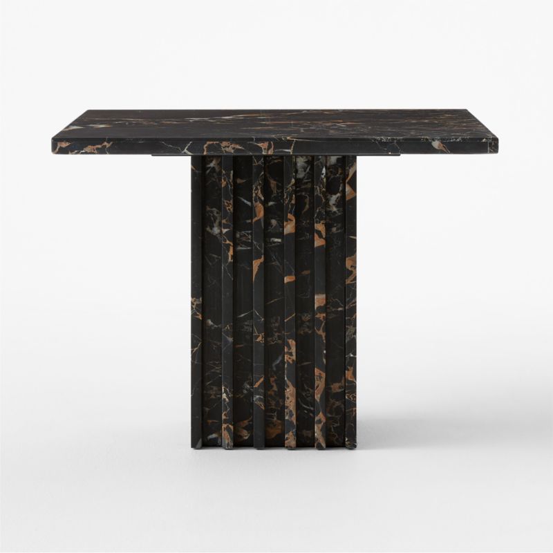 Carve Square Black Marble Side Table Large - image 4 of 14