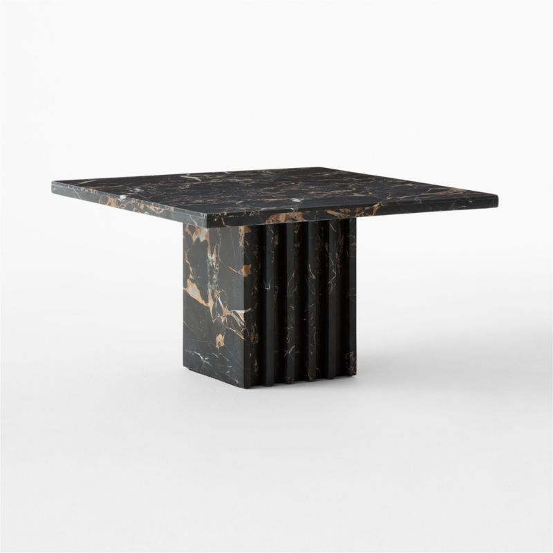 Carve Square Black Marble Side Table Small - image 5 of 12