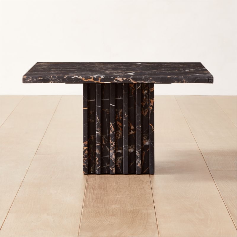 Carve Square Black Marble Side Table Small - image 0 of 12