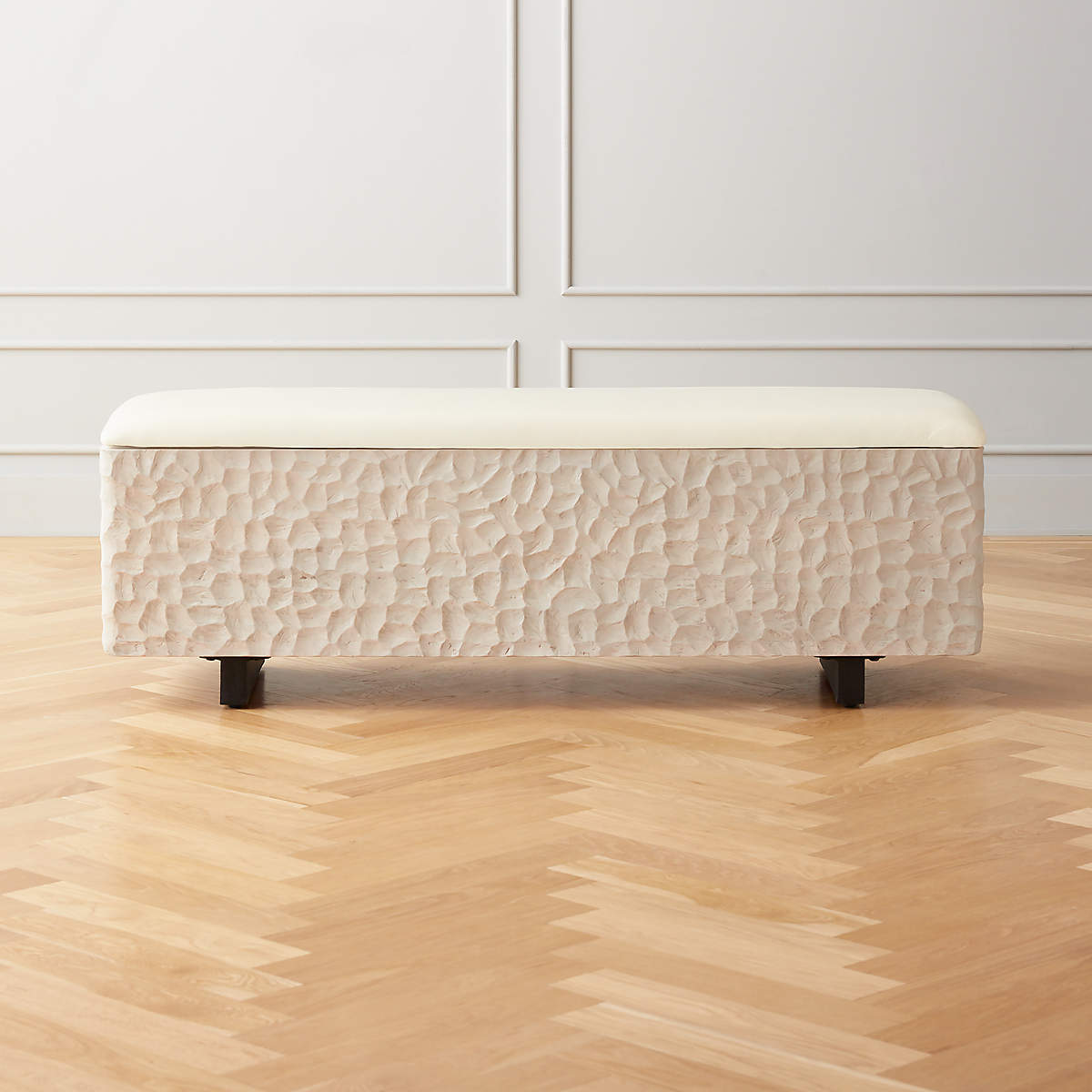 Carve Ivory Storage Bench + Reviews CB2 Canada