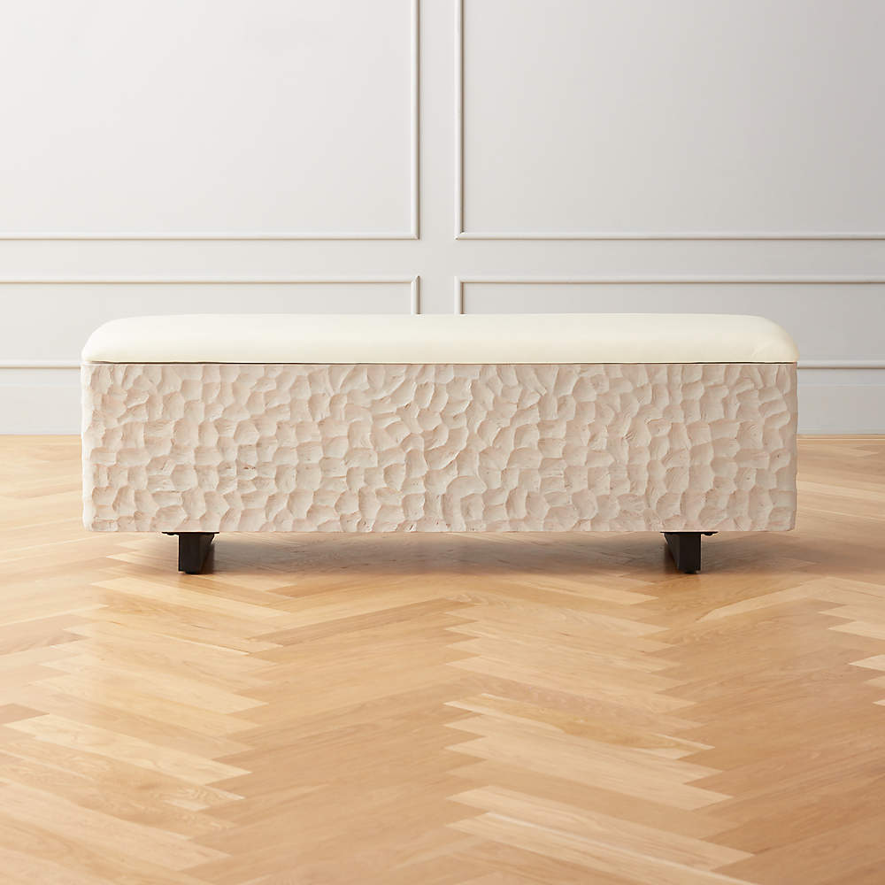 Ivory deals ottoman bench