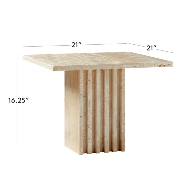 View Carve Travertine Large Cocktail Table - image 3 of 19