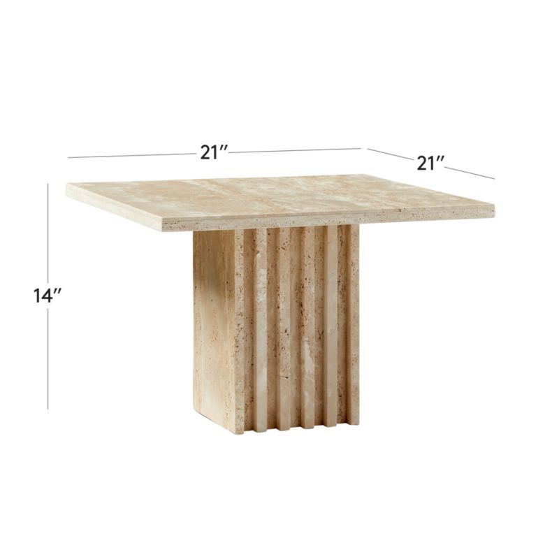 View Carve Travertine Medium Cocktail Table - image 3 of 20