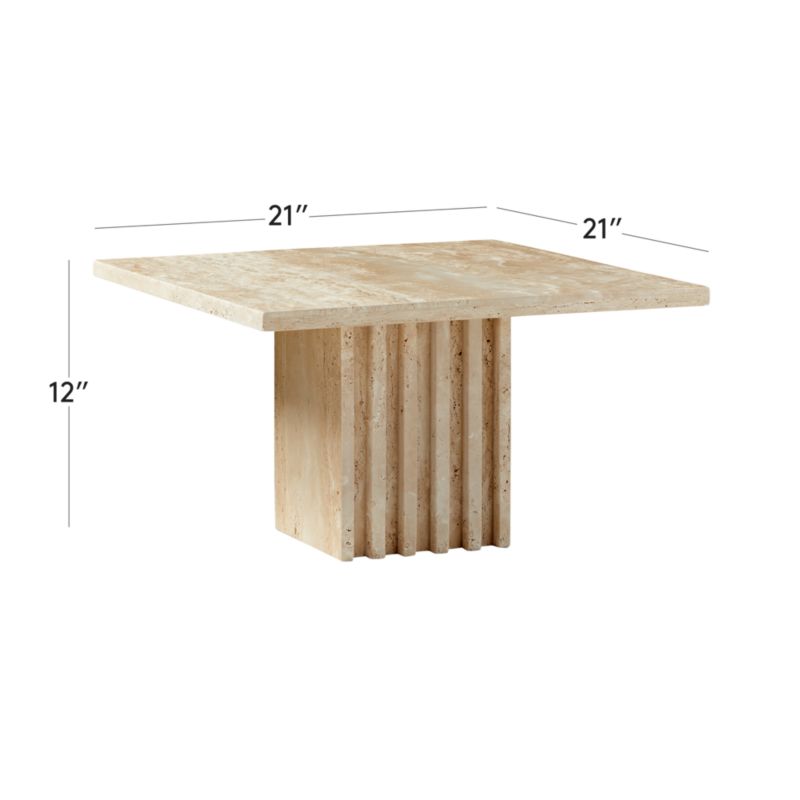 View Carve Travertine Small Cocktail Table - image 3 of 19