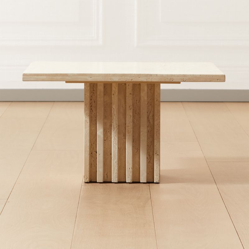 Carve Travertine Small Cocktail Table - image 0 of 19