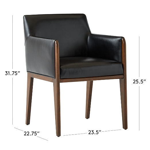 Casa Viva Black Leather Dining Armchair