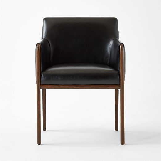 Casa Viva Black Leather Dining Armchair