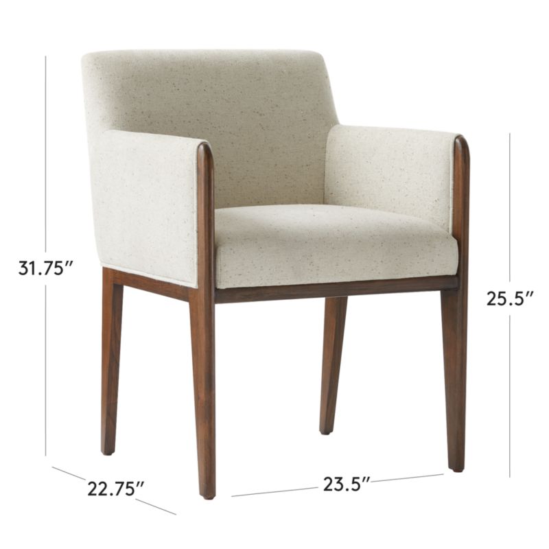 View Casa Viva Ivory White Upholstered Dining Armchair - image 3 of 9