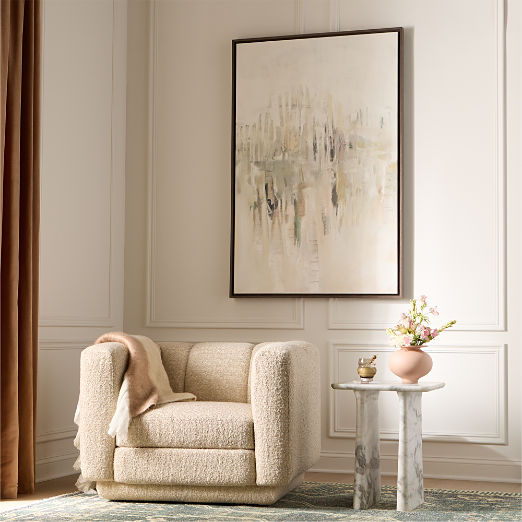 Yarrow Camel Woven Fabric Swivel Chair Set of 2