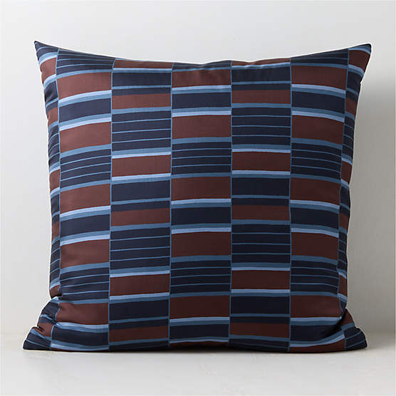 Caslano Italian Patterned Silk Throw Pillow with Down Alternative Insert 23"X23"