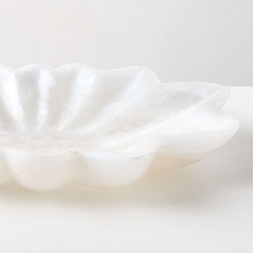 Caspian White Alabaster Decorative Bowl