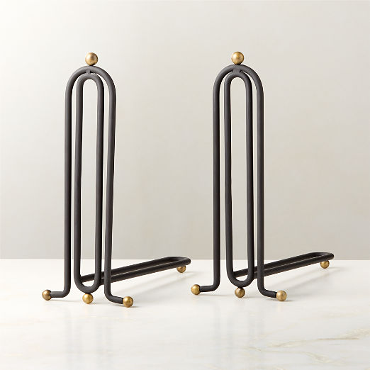 Cassandre Black and Gold Andirons