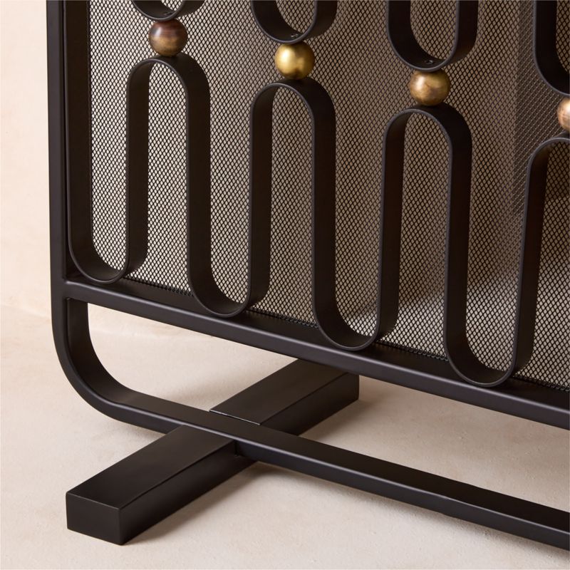 Cassandre Black and Gold Iron Fireplace Screen - image 3 of 4