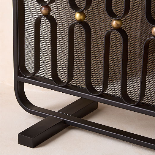 Cassandre Black and Gold Iron Fireplace Screen