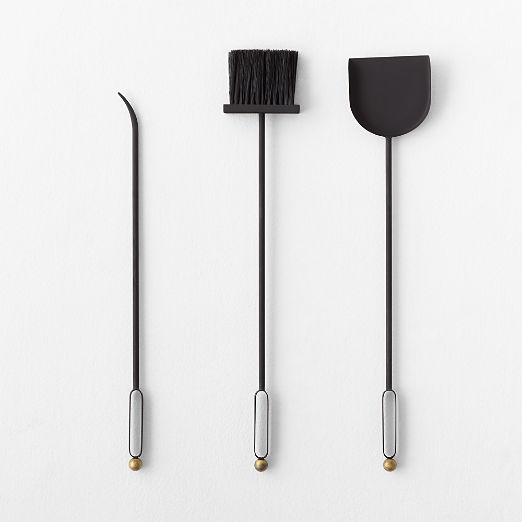 Cassandre Black and Gold Iron Fireplace Tools