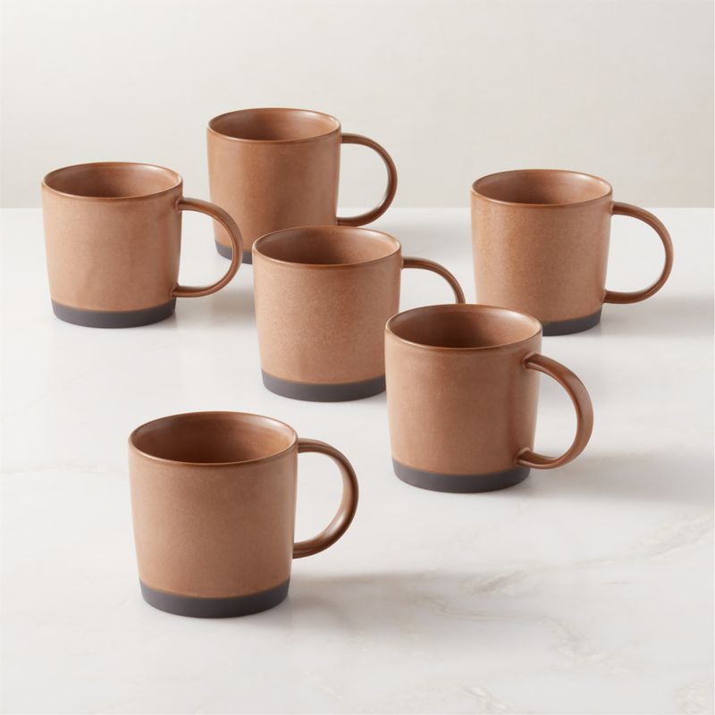 View Cast Tan Coffee Mugs 12oz Set of 6 details