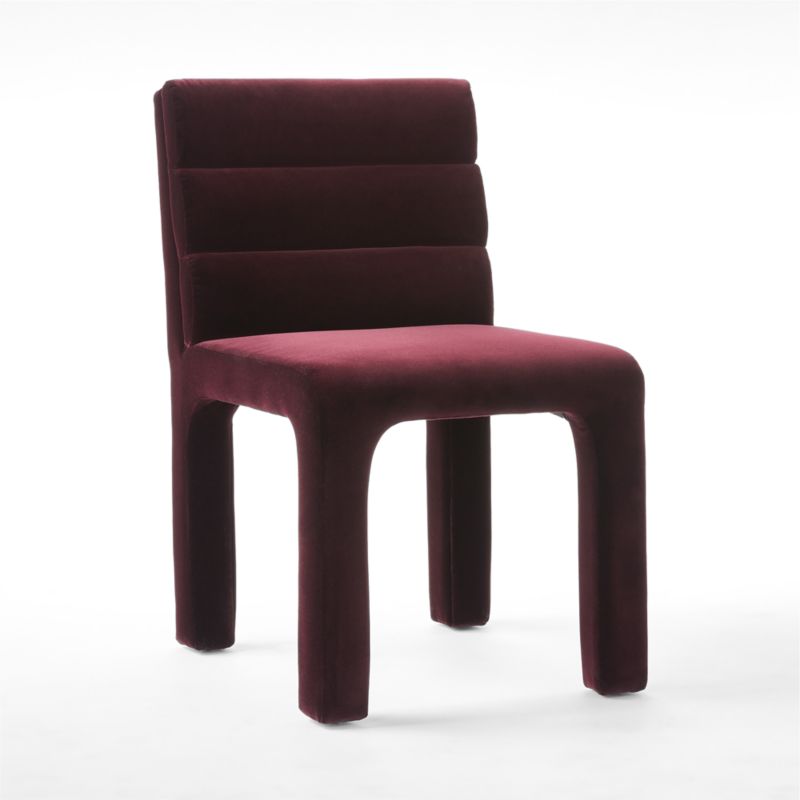 Castell Channeled Burgundy Upholstered Dining Chair Set of 4 - image 3 of 7