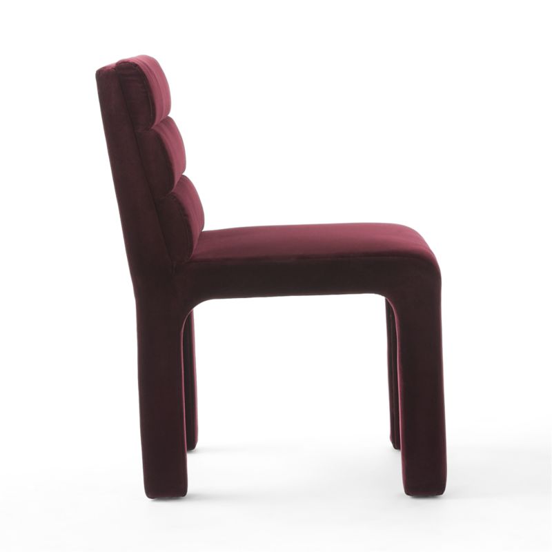 Castell Channeled Burgundy Upholstered Dining Chair Set of 4 - image 4 of 7