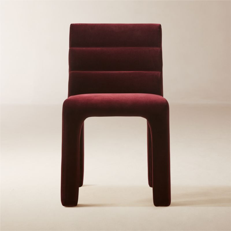 Castell Channeled Burgundy Upholstered Dining Chair Set of 4 - image 0 of 7