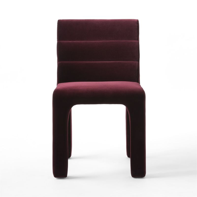 Castell Channeled Burgundy Upholstered Dining Chair Set of 4 - image 2 of 7