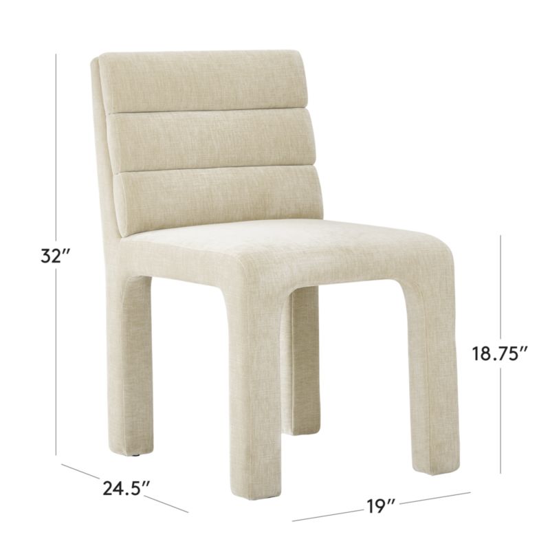 View Castell Cream Channel Tufted Performance Fabric Dining Chair - image 3 of 10